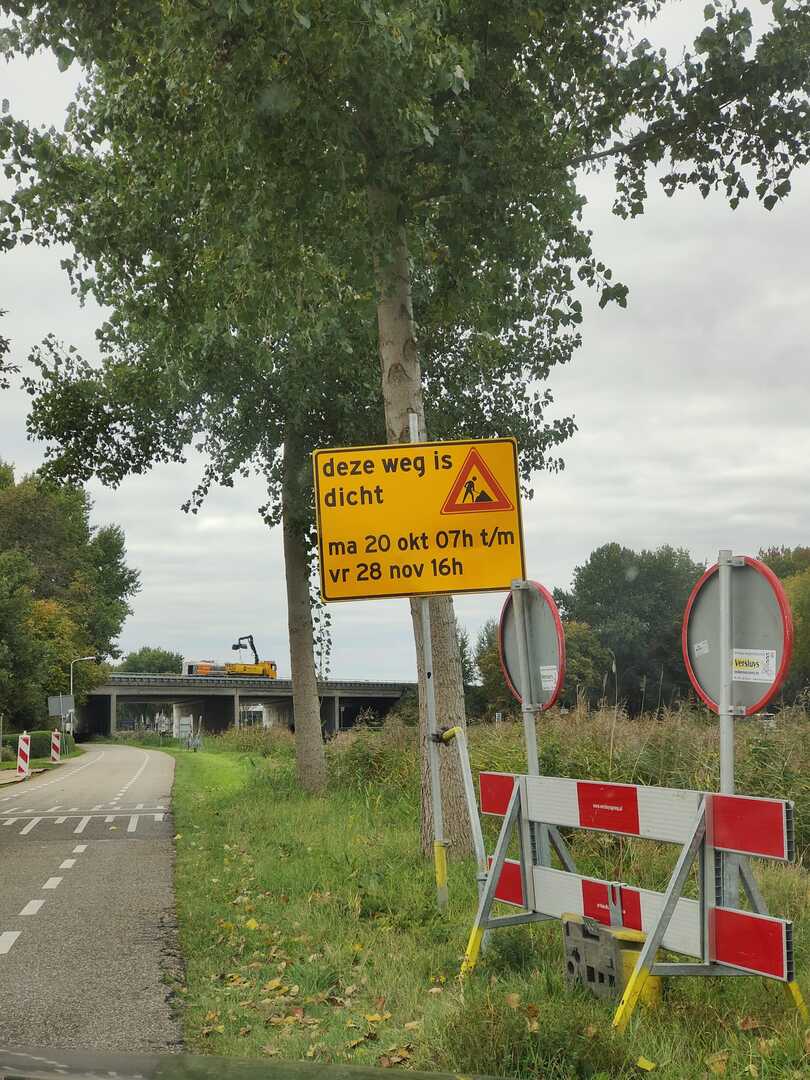 Vlietweg afgsloten 